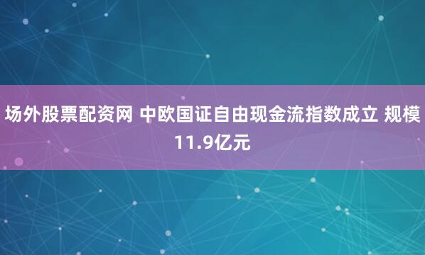 场外股票配资网 中欧国证自由现金流指数成立 规模11.9亿元